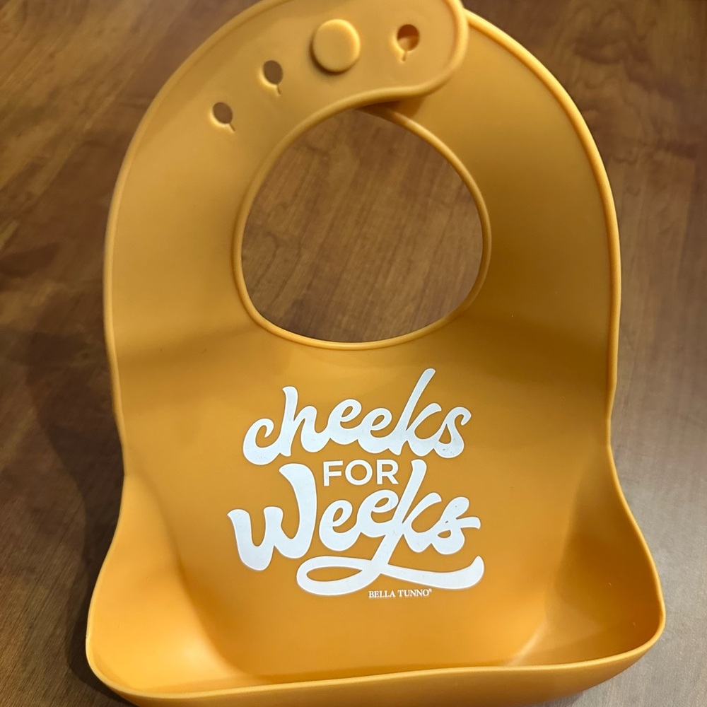 Bella Tunno Cheeks for Weeks Orange Silicone Bib
